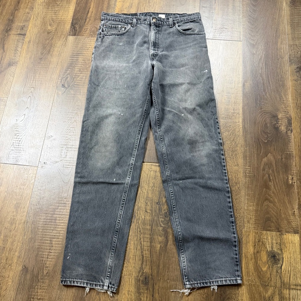 Vintage 80s 90s Levi's 550 Men's Faded Black Relaxed Fit Jeans 36x34 Fits 34x32